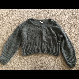 Olive Green Crop Sweater